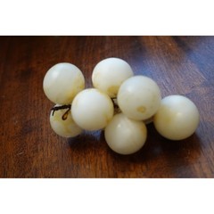 Alabaster stone grape clusters table decoration wood stem Italian circa 1920