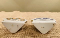 Vintage Porcelain Florida Orange Souvenir Toothpick Holders “I love you Mom/Dad”