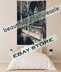 Gothic Castle Balcony Wall Hanging Tapestry Spooky Night 39X59 in