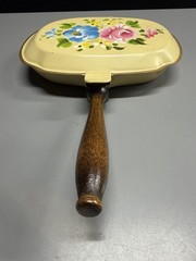 Vintage Yellow Crumb Catcher with Hand Painted Flowers by Nashco Products NY
