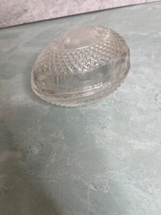 Vintage Avon 1977 Mothers Day Fostoria Lead Crystal Egg Soap Candy Trinket Dish
