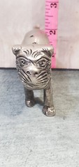 rare Ugly Vintage Pug or Bulldog Metal statue Figurine 3x2x1 inches