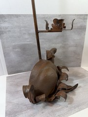 Vintage Cast Iron Rabbit Candlestick Wall Sconce Large 24″ Long Leaves
