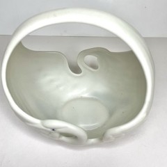 Vintage Fitz and Floyd Swan porcelain Basket 1980s