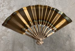 Vtg HOMCO Solid Copper Fan Plaques Set of 3 In Original Box MCM