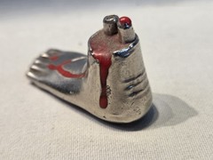 Macabre Memento Mori Severed Foot Exposed Bone & Blood Metal Charm Gothic Rare