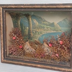 Vintage Italy Miniature Diorama Shadow Box 3D Wall Art Decor