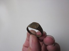 very rare ancient Viking engraved bronze ring. IX – X AD.