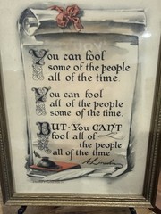 Vintage Framed Print by Reinthal & Newman NY Abraham Lincoln “You can Fool”