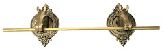 Rare Y2K Vtg Antique Brass Horse Head Rod Rack Equine Equestrian Animal Metal