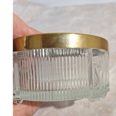 Art Nouveau Vintage Powder Jar Trinket Box Vanity Boudoir Decor As-Is