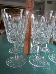 7 Waterford Crystal LISMORE 10oz 7”Tall Water / Wine Glasses Stemware Ireland