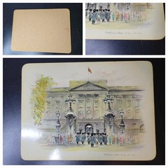 6 Table Place Mats Clover Leaf Cork Backed United Kingdom John Evans Vtg