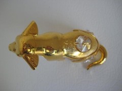 KG & Co. Gold Plated Yellow Lab Dog Swarvoski Crystals 3 in.