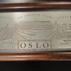 Norway Oslo Wood Serving Tray Souvenir Handles Home Decor Collectible Decorative
