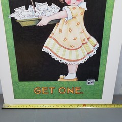 VTG Mary Engelbreit “LIVES …Get One” Poster 1995 16″ X 20″ Unframed