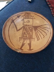 Rare Pre-Columbian NARINO VENUS WARRIOR BOWL Figural Pottery Bowl Artifact 3″x7″
