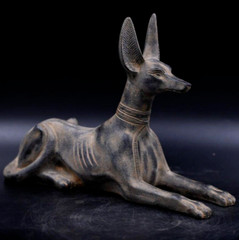 ANCIENT EGYPTIAN ANTIQUITIES UNIQUE EGYPTIAN STATUE ANUBIS GOD FUNERARY RITES