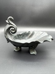 VTG Maitland Smith Hand Made Bronze Shell Footed Serpent Fish Trinket Dish Art