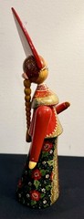 Russian Wooden Doll Traditional Folk Art Costume Hand Painted Artist Signed 12”