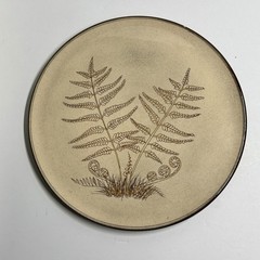 Vtg Weiningen Keramik Switzerland Hand-painted Fern Plant Collectors Plate 11.75