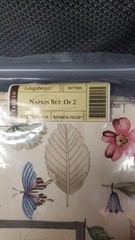 New Longaberger Botanical Fields Fabric Lot Picnic Tote Liner & 2 Napkin Set