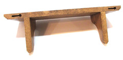 Vintage 1990s Solid Oak Wood Wall Mount Clock Curio Book Shelf 5.5″ x 17.5″ Long