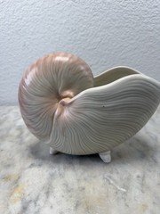 Vintage Fitz & Floyd Footed Nautilus Shell Planter Vase Beach Decor Japan