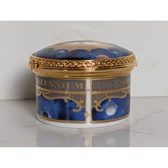 Royal Worcester Millennium 2000 Trinket Box Celestial Constellation Blue Gold