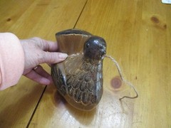 VTG Knobler Bird Stoneware String Holder/Dispenser & Scissor Holder,Pottery