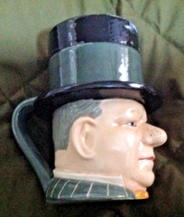 Old 1974 W.C.Fields Celebrity Character Toby Mug Ceramic Stein~Good Luck Vic ’74