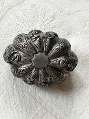 Vintage High Relief 800 Silver Ornate India Gourd Trinket Box