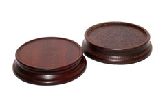 Wood Bases Display Stands Mahogany Stain Round Set 2