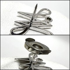 ALLNIQUE Diamond Hexagon Brooch Silver 0.05ct S Condition