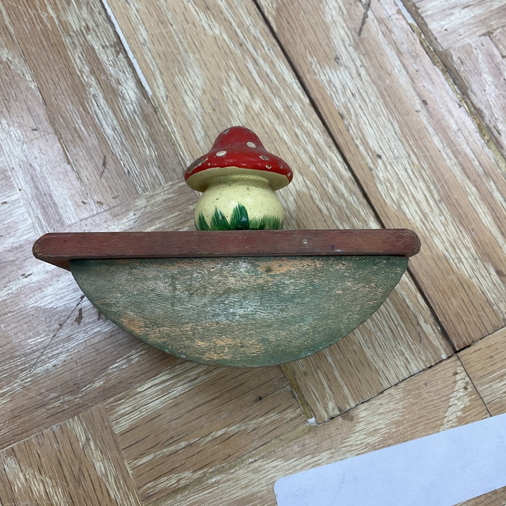 Vintage Old Wooden Mushroom Kibri Germany Unique Scarce Rare Magic Mushroom 🍄
