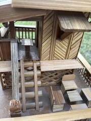 Traditional Intricate Asian/Doll Model house made of bamboo – has light inside