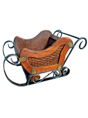 VINTAGE RUSTIC SLEIGH METAL TWIGS WOOD,DECORATIVE ITEM,HEAVY,STUDY