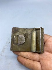 Rare Unique Old Islamic Safavid Period Beautiful Iron Belt Buckle With Islamic W