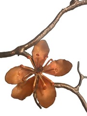 Vintage 60s Home Interior MCM Copper & Gold Tone Metal Wall Art Flower Stems