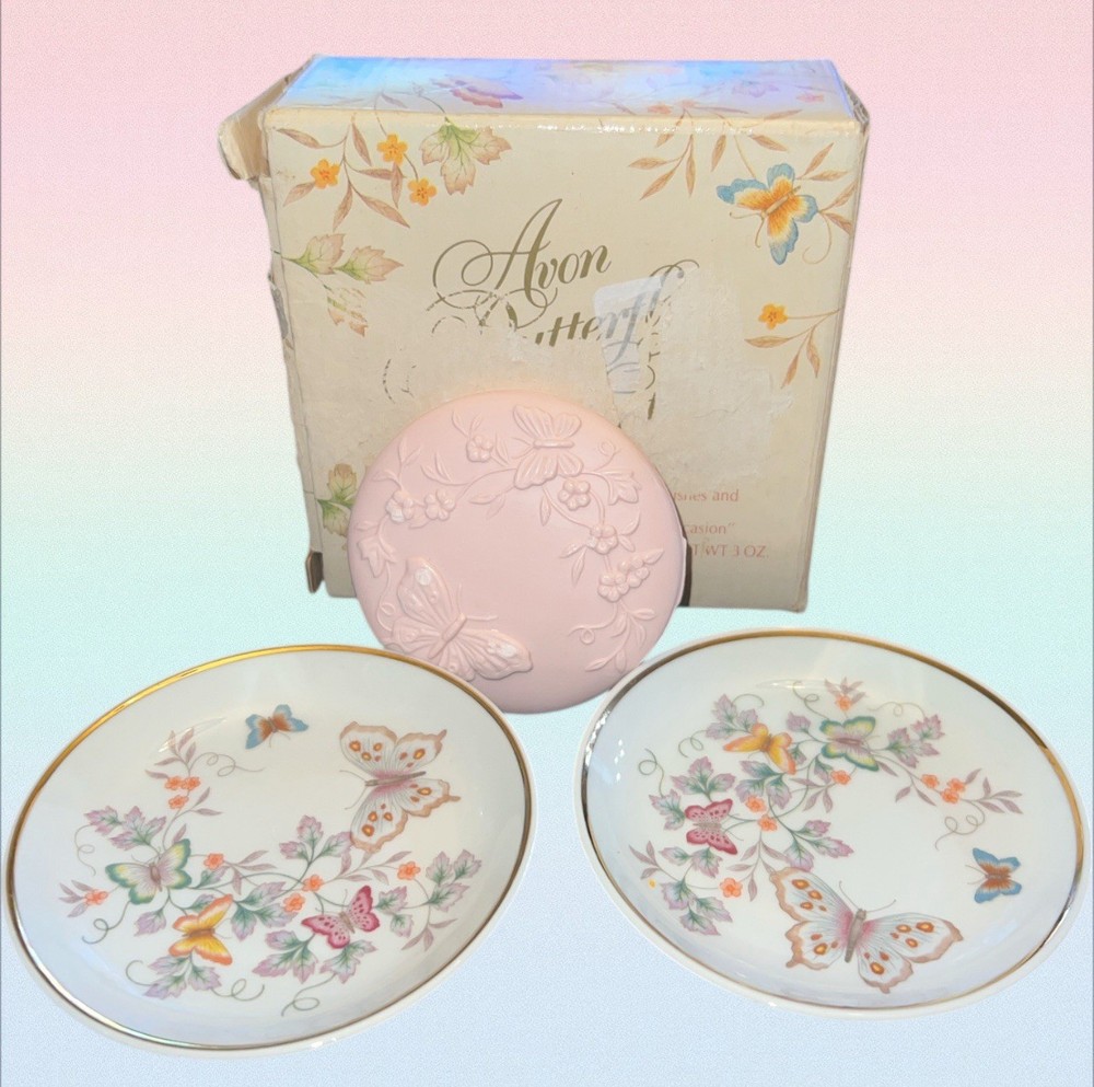 Avon butterfly dishes made in Brazil and trimed with 22K gold, Vintage 1979