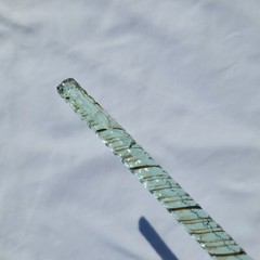 Rare Antique Whimsy Parade Cane Light Blue End Of Day Blown Twisted Glass Rod