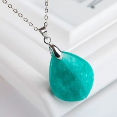 Natural Beautiful ice Amazonite Quartz Crystal Beads Pendant