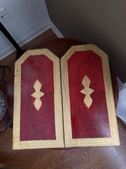 VTG Neiman Marcus Gold Leaf Folding Hinged Diptych Panels; “Annunciation”; ITALY
