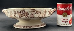 Antique 1878 Aesthetic Transferware Footed Bowl Ridgway Sparks & Ridgway Yeddo