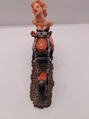 Biker Babes Collection Hand Made. Hand Painted Motorcycle Sexy Staute 8 Inches