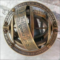Antique Brass Armillary Nautical Sphere Astrolabe Maritime Collectible Globe