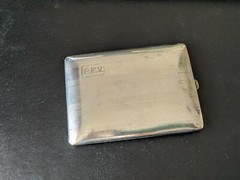 1910 Edwardian Cigarette/Business Cards Holder. Silverpalted