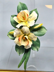 VTG Capodimonte Porcelain 3D Flowers Framed Made in Italy Signed Carlo Lowastano