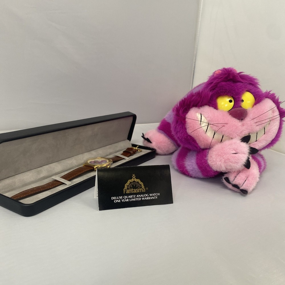 DISNEY CHESHIRE CAT WATCH SPECIAL EDITION 1990’S & VINTAGE CHESHIRE PLUSH