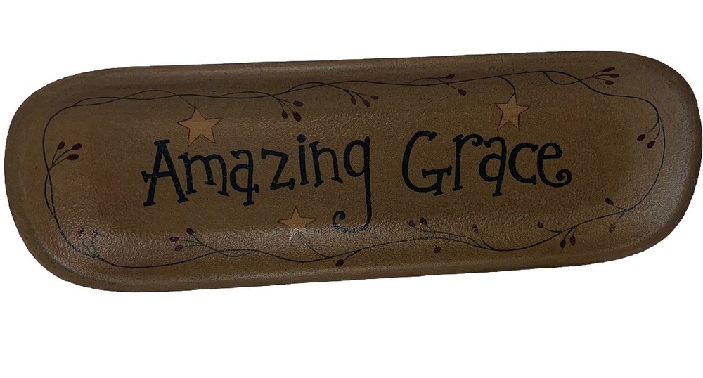 Donna White Heritage Collection AMAZING GRACE Decor Platter16″ Rustic Primitive
